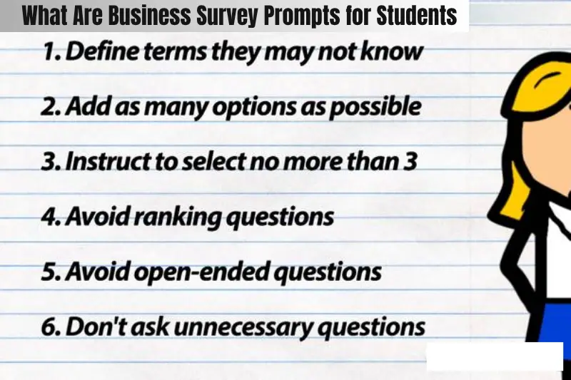 what are business survey prompts for students